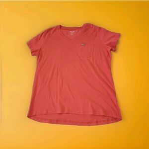 Ariat Rebar Womens XL Cotton Strong V-Neck Short Sleeve T-shirt Pinkish Red NWOT